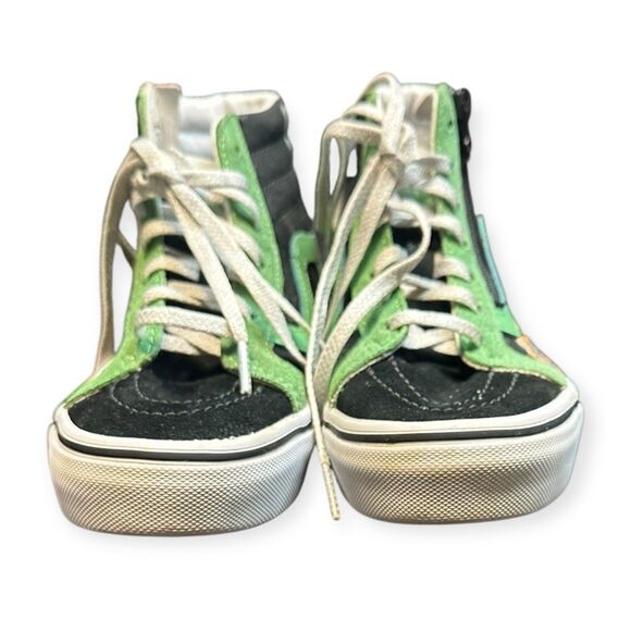 VANS Kids SK8-Hi Reissue Side Zip Sneakers Green Black Snake Print Size 2 - Picture 3 of 9